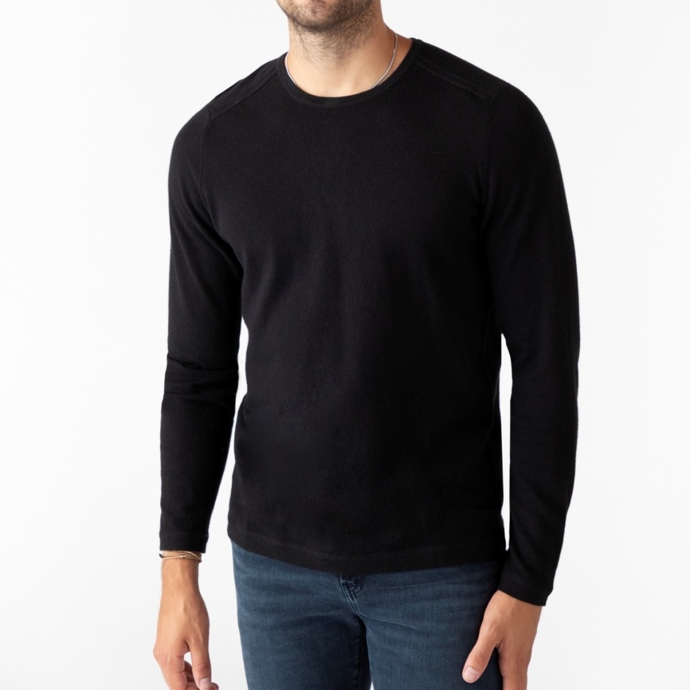 J Brand Zeuss Long Sleeve Tee In Black Cashmere Bl